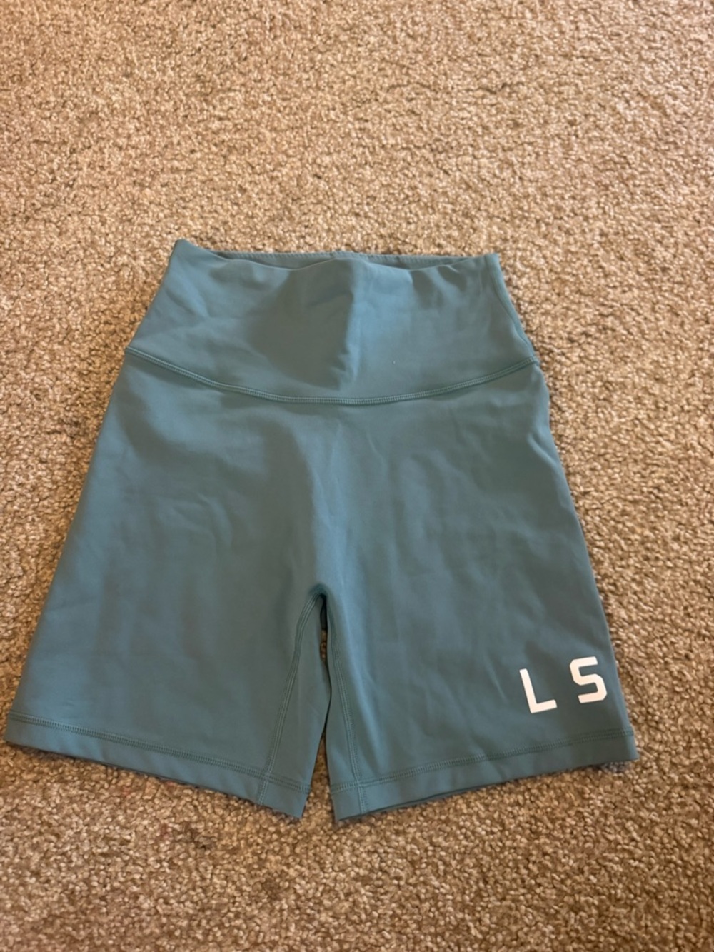 High-Rise Bike Shorts in Dusty Teal